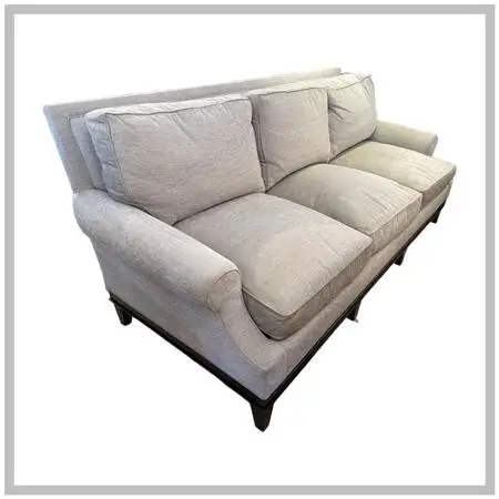 Bench Crafted Bespoke Twill Sofa, Heathered Taupe. Estimated Cost: $14