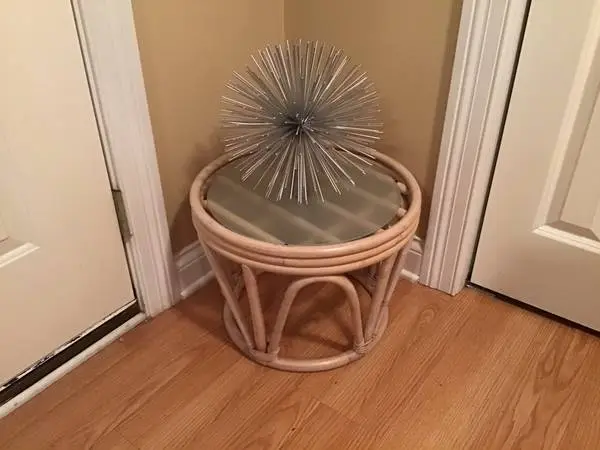 Bamboo frame-side table / ottoman