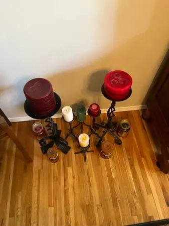 Candle holders with candles