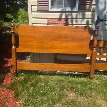 Solid wood bed frame full size