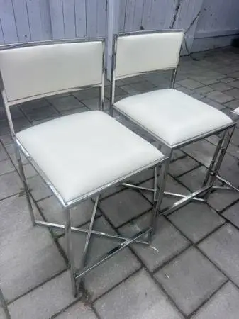 Stainless steel Counter bar Stools white by Williams Sonoma Furniture