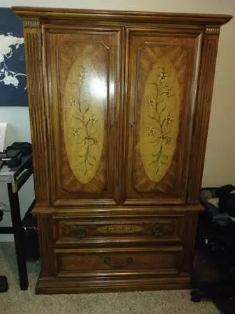 Armoire Cabinet ,wardrobe closet and Beautiful vintage dresser