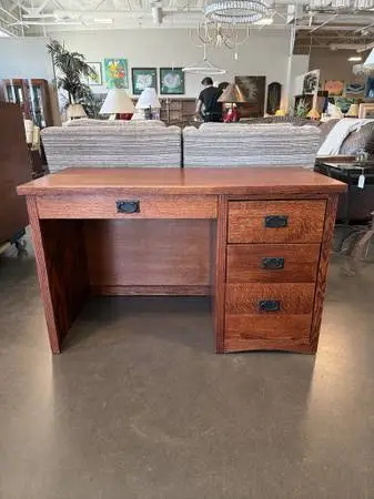 Oak Craft 4 Drawer Desk- 49X24X30.5- AS IS