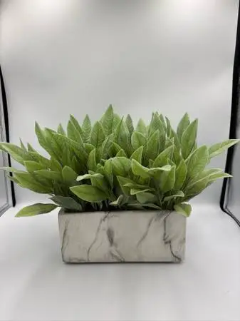 Artificial Plant in Faux Marble Planter- 10X15X12H