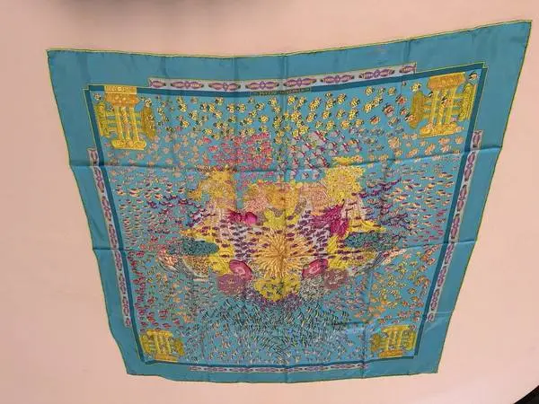 Hermes 2001 Rencontre Océane Silk Twill Scarf by Annie Faivre - 90cm