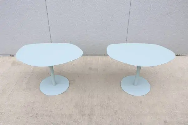MCM Style Light Blue Organic Forms Side Tables Morten Voss, a Pair