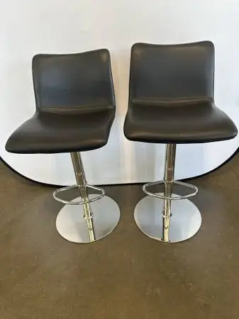 Italstudio Lab Marlon Black Adjustable Barstools- Pair