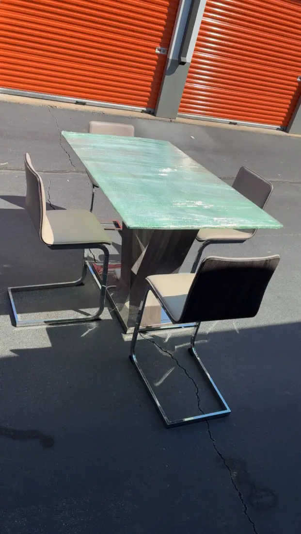 glass table set