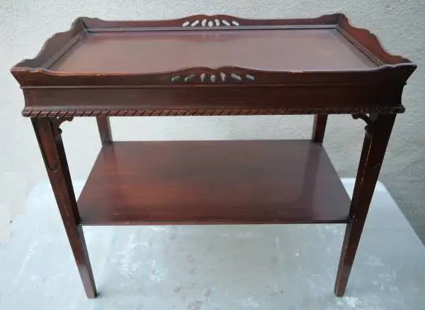 100 Year-Old Amerigold Brand Mahogany & Walnut Wood Coffee / End Table
