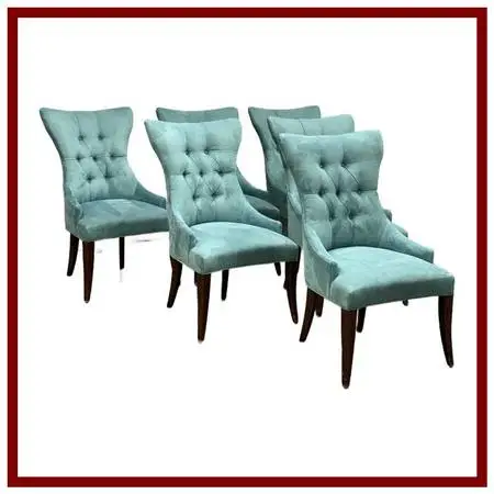 Bernhardt Art Deco Tufted Side Chairs, Set Of Six