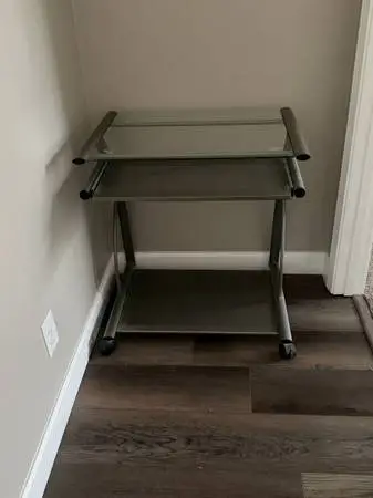 Mobile Computer Glass Desk