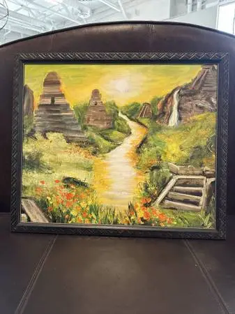 The Ancient Aztec Pyramids Painting Mexico City Fantasy Art by Aneta