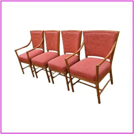 Orlando Diaz-azcuy For Mcguire Furniture Prescott Dining Chairs, Set O