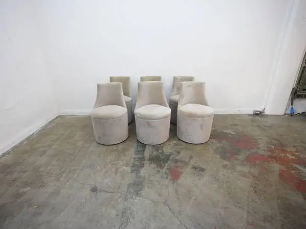 Set of 6 Caracole Classic Barrel Roll Performance Velvet Accent Chair
