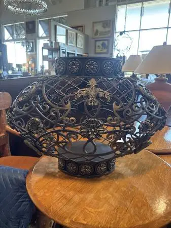 Iron Scrolled Metal Vase- 22X5X18H