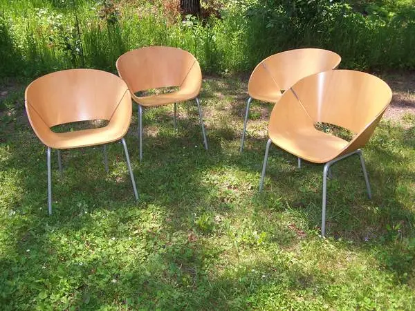 4 vintage Lipse designer Chairs/Bentwood n Chrome/Wolfgang C.R. Mezger