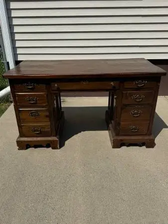 Big Household Solid Pine Wooden Antique Office Desk