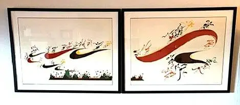 Diptych titled Getting Off by Leo Posillico (1944-2024)