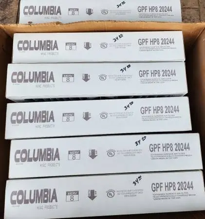 (QTY:6) Columbia Air Filter GPF HP8 20x24x4 MERV 8 Pleated Air Filters