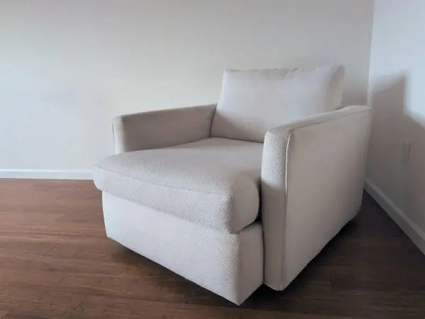 White Armchair/Chair-And-A-Half