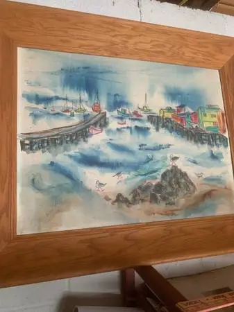 1958 Oil On Canvas Board Original Painting California