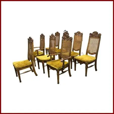 Jessup Furniture Vintage Spanish Mediterranean Cane-back Dining Chairs