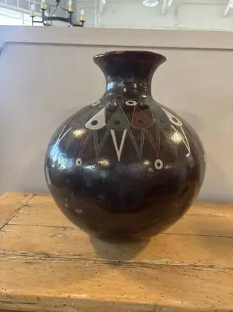SW Pottery Vase W/ Inlay- 11X12X13