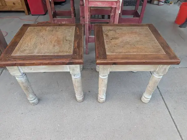 Pair of Matching Rustic Side Tables