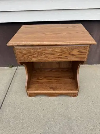 Household Wooden End Side Table With Drawer