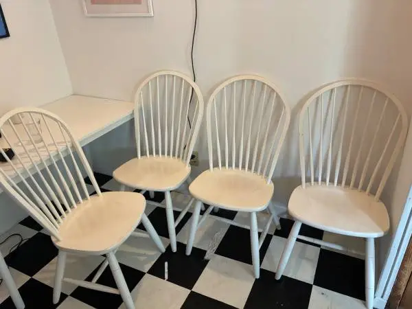 Ethan Alan - White Windsor chairs - Classic Rustic