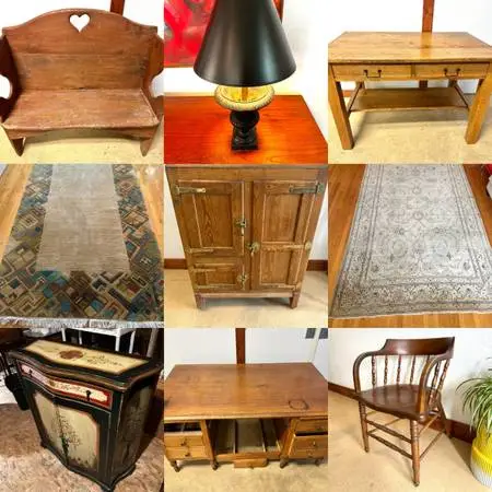 Furniture! Tables, Ice Box, Desk, Lamp, Pictures