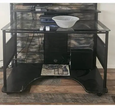 Desk, black modern