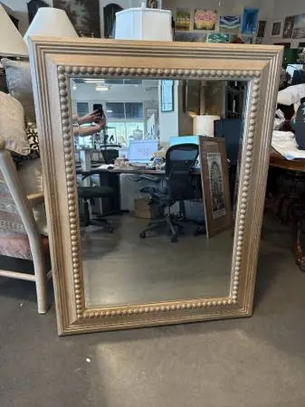 Traditional Light Wood Beveled Wall Mirror - 40.5X53H