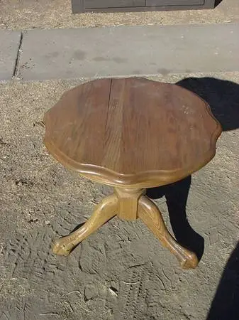 solid oak end table ball and claw feet