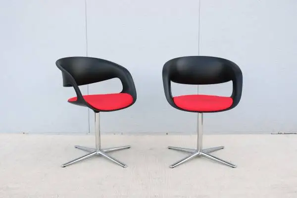 Minimalist Pearson Lloyd for Coalesse Lox Swivel Chairs - a Pair