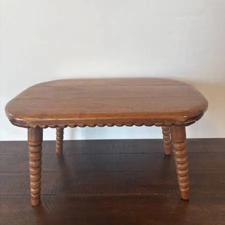Antique Wood Stool- 18.5X12X10