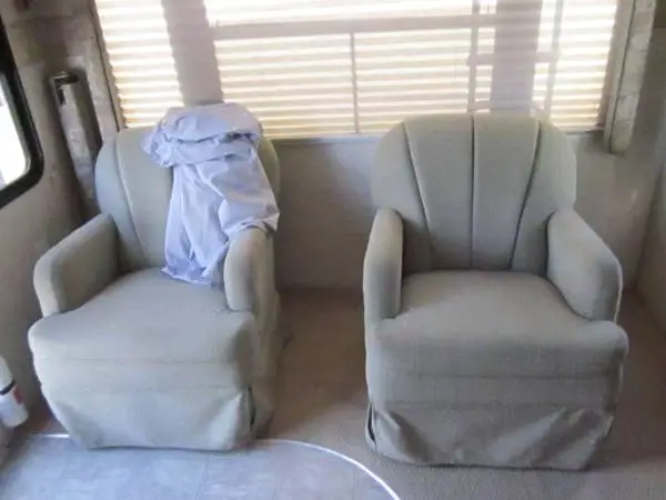 Queen Bed-dinning table & chairs-2ea rotating rocker chairs