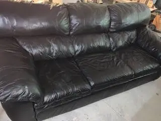 Black leather couch
