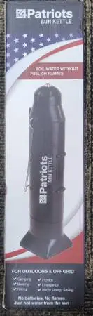 4 Patriots Solar Powered WATER HEATER / PURIFIER THERMOS N.I.B.