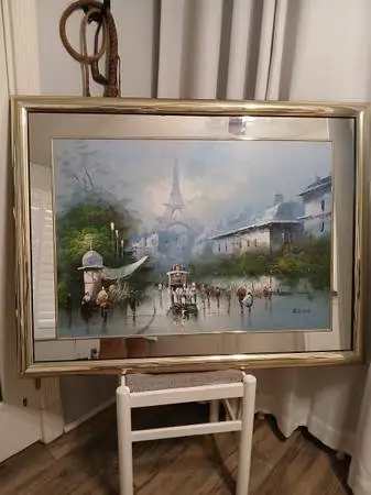 Oil paint Eiffel tower