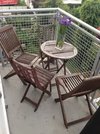 Outdoor Interiors 30 Folding Bistro Table – Solid Eucalyptus Hardwood