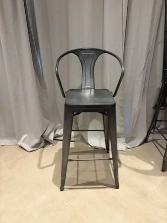 Industrial gunmetal gray barstools with armrest