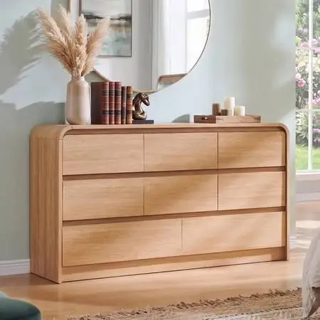 SinCiDo 55-inch 8-Drawer Dresser - Natural Oak
