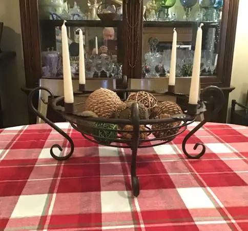 Wrought iron vintage Wire Basket Candelabra