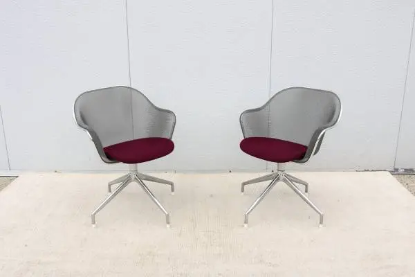 Italian Antonio Citterio for B&B Italia Iuta Swivel Dining Chairs Pair