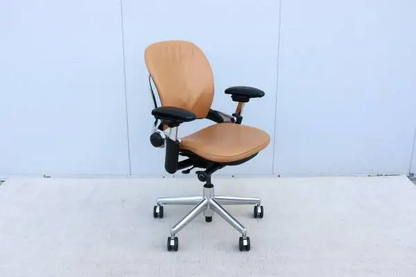 Steelcase Leap Coach Limited Edition Ergonomic Desk Chair Tan Leather