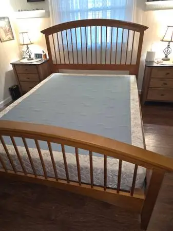 Queen hardwood frame and box spring- make offer