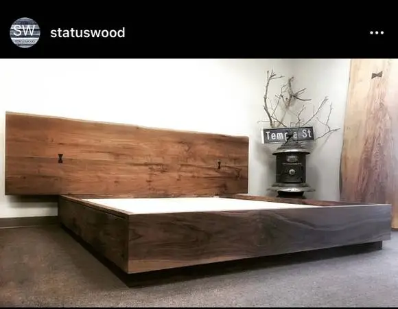 Solid walnut bed