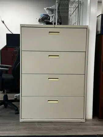 OFFICE FILE CABINET 4 DRAWER LATERAL METAL FILE