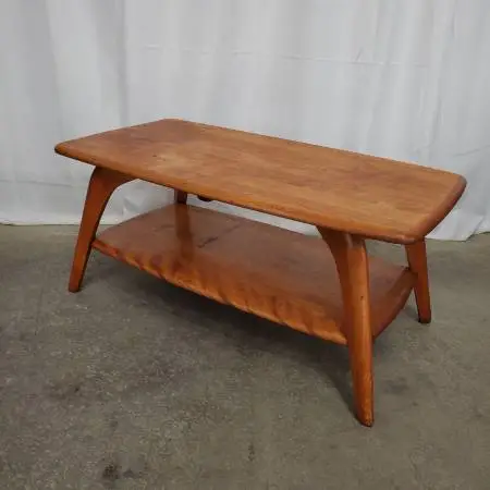 Vintage Heywood Wakefield MCM Two-Tier Maple Coffee Table